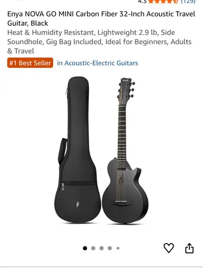 Enya Nova Go Mini Carbon Fiber Acoustic Travel Guitar, View more