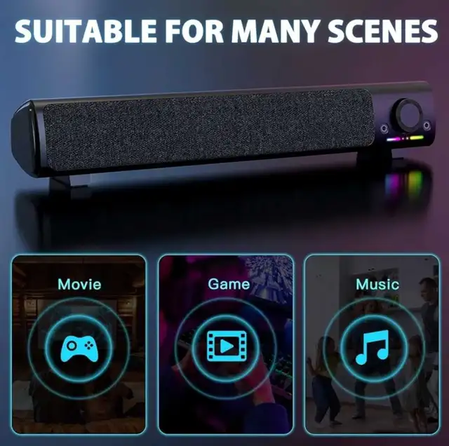 Computer Speakers, PC Gaming Speakers for Desktop, Laptop, USB P in Speakers, Headsets & Mics in Markham / York Region - Image 4