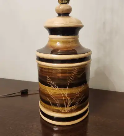 Table lamp with a glazed pottery base, View more
