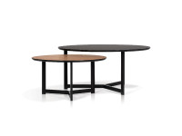 Large Brown and Black Nesting Tables