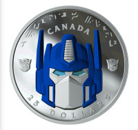 2019  OPTIMUS PRIME TRANSFORMERS ONE OUNCE PROOF SILVER COIN