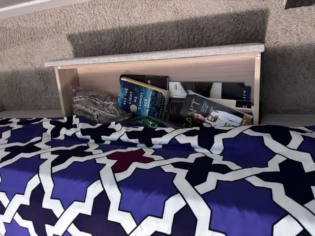 Queen-size box bed with mattress - $350 in Beds & Mattresses in Delta/Surrey/Langley - Image 5