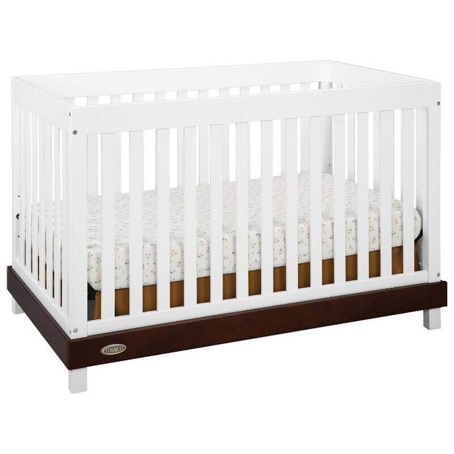 Graco Maddox 3 in 1 Convertible Crib White Espresso NEW IN BOX Cribs Abbotsford Kijiji Classifieds