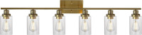 MELUCEE 6-Light Modern Bathroom Vanity Light Fixtures Brass Fini