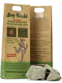 Dog pee rocks. Prevent grass urine burn marks 