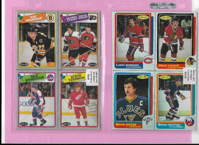 Vintage Hockey Cards: Vintage OPC Box Bottom Singles & Panels in Arts & Collectibles in Bedford