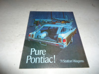 1971 PONTIAC STATION WAGONS SALES BROCHURE. CAN MAIL!