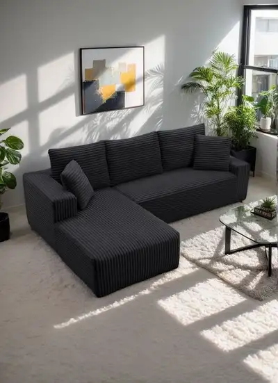 Boneless Corduroy Special Sofa with Cushions On Sale , View more