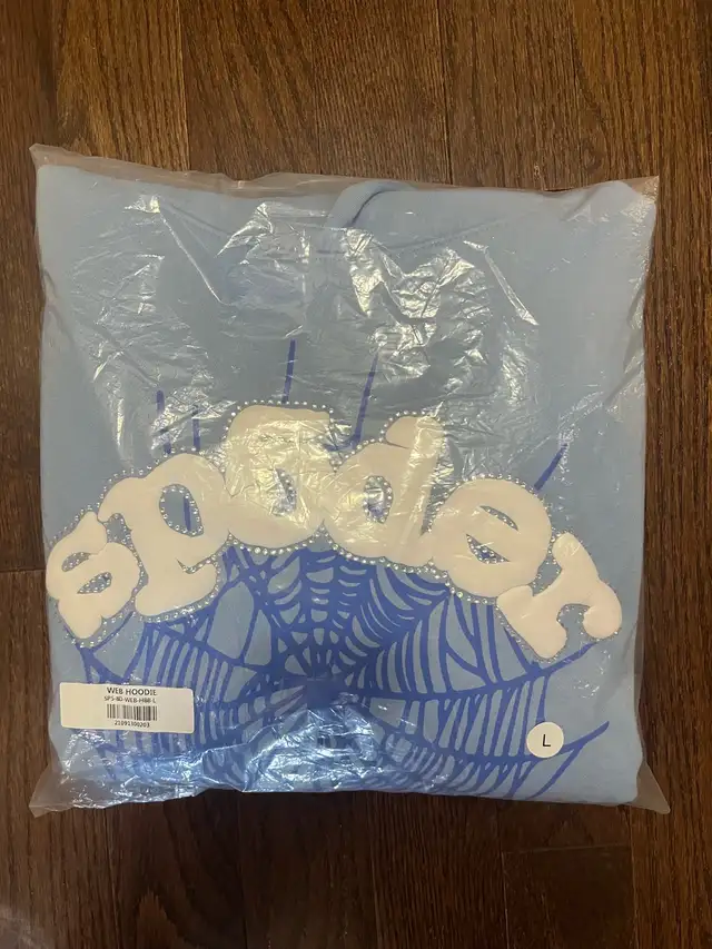 Sp5der Sky Blue Hoodie - Size L in Men's in Mississauga / Peel Region - Image 9
