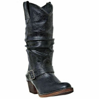 Dingo Ladies Pretender Black Slouch Boot DI8525 Size 8.5, New