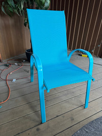 Patio chair, blue, stackable, 2x