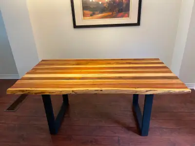 Moving Sale – Solid Wood Live-Edge Dining Table (180 × 95 cm), View more