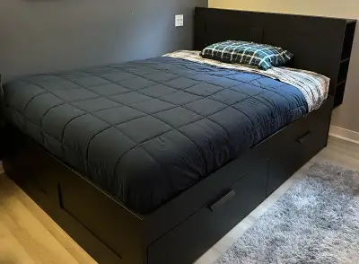 Brimnes Queen Bed Frame with Storage, View more