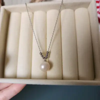 10.5mm AAA Freshwater Pearl Silver Necklace, View more