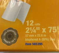 New Box Staples BPA-Free Cash Register Thermal Paper Rolls