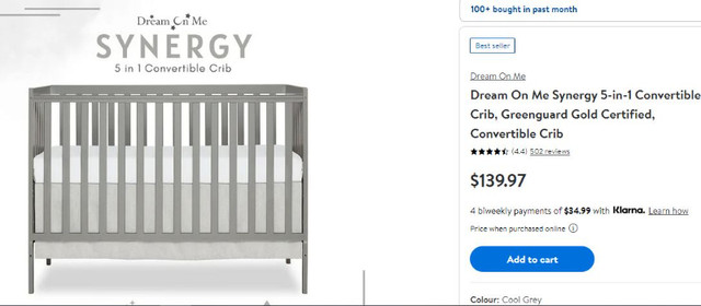Dream On Me Synergy Convertible Crib in Cribs in Charlottetown - Image 4