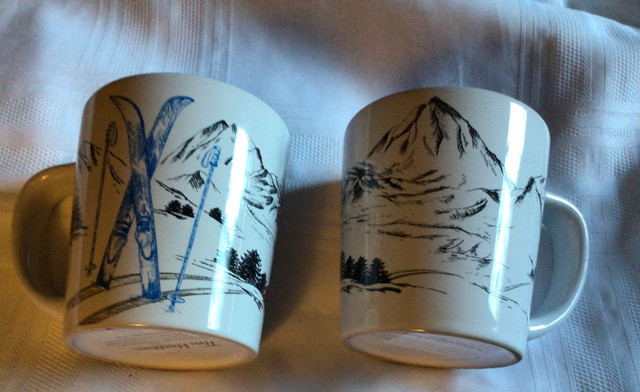 Pair  Tim Hortons ski mugs - $ reduced in Kitchen & Dining Wares in Thunder Bay