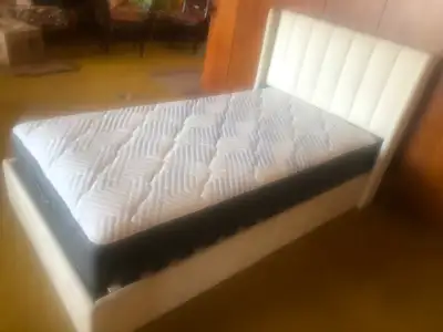 One year old Twin Size bed and mattress, View more