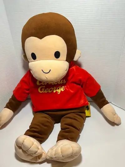 Curious George Plush Brown Monkey Ape 31" Stuffed Animal Red, View more