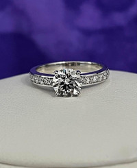14K White Gold 1.53ct. Diamond Engagement Ring(SI1/E)Certified !