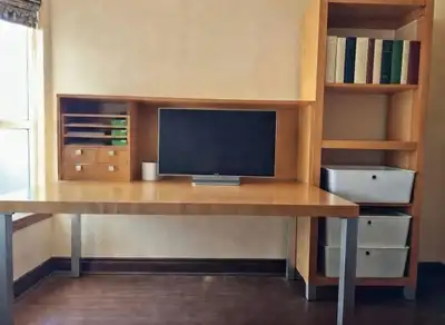 Wooden Desk & Adjustable Bookshelf, View more