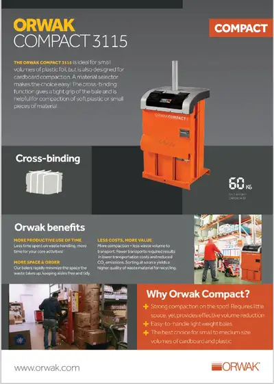 Orwak Compact 3115 Compactor Condition - Like New A good supply of wrapping included Asking $2800 or...