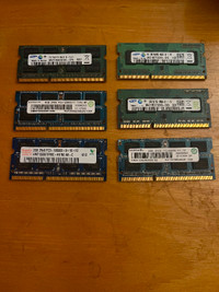 6 x 2GB DDR3 RAM SODIMMs Memory (various speeds)