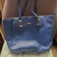 Handbag/Tote - "Guess" Blue Leather - 16" x 12" x 4" - Only $10.