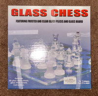 Glass Chess Board Game - Excellent Condition 