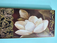 décoration murale à fleur de lotus & arabesques, gr. 36"x12"x2"