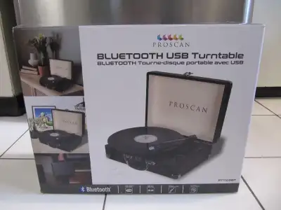 Proscan Model PTT105BT Bluetooth USB Turntable Brand New Tested, View more