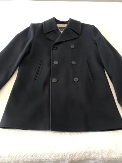 Men’s Mid-Length Fall/Winter Jacket Size:M Excellent Condotion Smart Casual Double Breasted Five Poc...