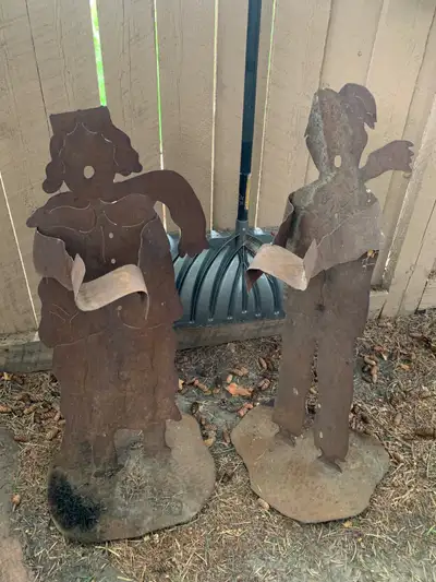 Boy and Girl Metal Christmas Lawn Art, View more