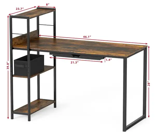 46-Inch Mission and Computer Desk - Rustic Brown62864361570307121