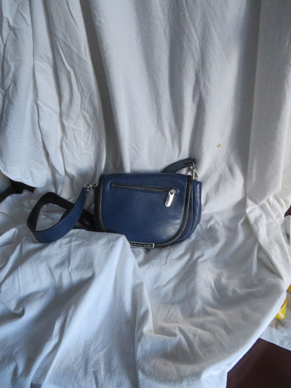 blue bag all leather in Women's - Bags & Wallets in Edmonton