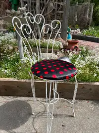 Polka Dot Wrought Iron Vanity Chair