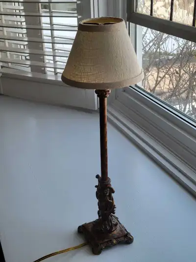 Vintage Ornate Baroque Candlestick Lamp Vintage Bookcase Lamp., View more