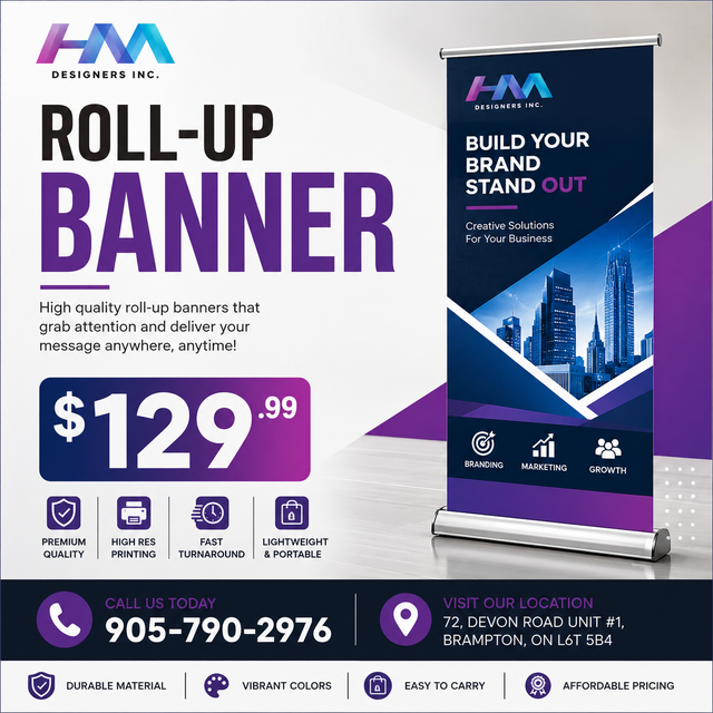 Premium Roll-Up Banners – Starting at Only $129.99 | Brampton