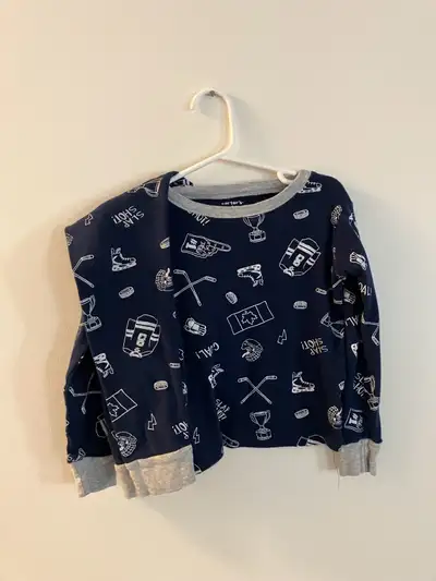 Carters hockey Pajamas long sleeve and pants size 5, View more