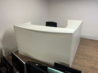 White L-Shaped Reception Desk .