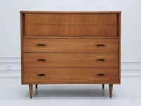 Mid-century walnut dresser / highboy / chest of drawers 