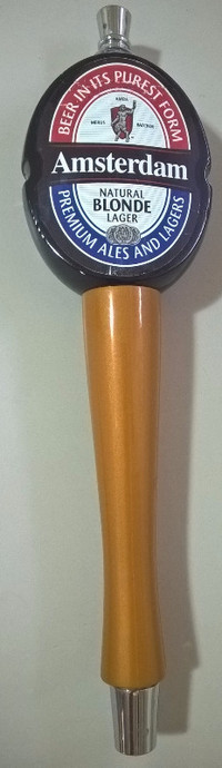 Original Amsterdam "NATURAL BLONDE LAGER" Beer Tap Handle