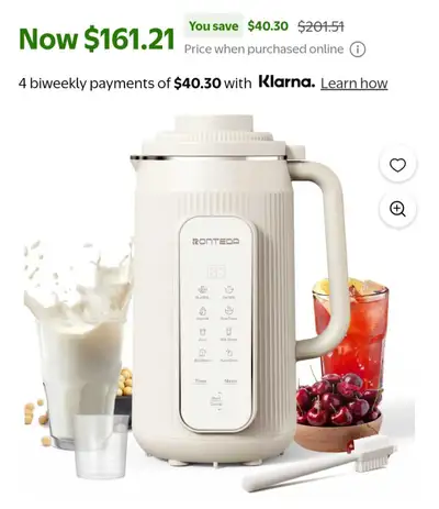 Brand New RONTEDA 8 In 1 Automatic Nut Milk Maker, View more