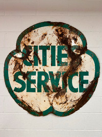 Old Cities Service Porcelain Gas Station Sign