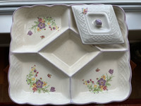 5-tray Serving Platter w/Lid - Lilac Whisper - Japan