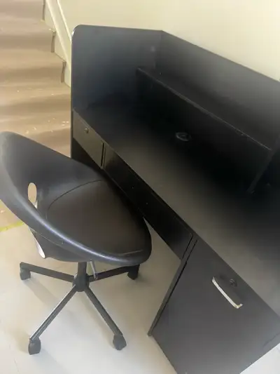 Black Desk & Chair Set – Home Office / Study, View more