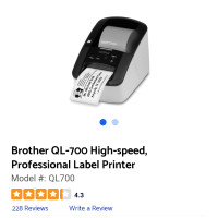 Brother Label Printer, QL-700, High-speed, USB Connection