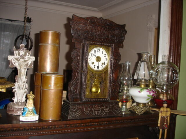 Horloge de foyer ou Pain d'épice avec réveil matin antique dans Art et objets de collection  à Shawinigan - Image 2