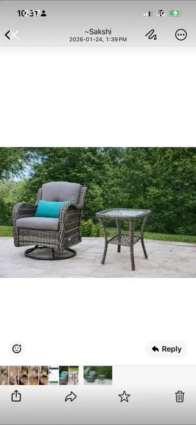New Wicker Swivel Chair and Table , View more