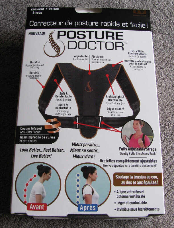 Copper Infused Posture Doctor Neck Back Shoulder One Size Unisex in Health & Special Needs in Saint John - Image 2